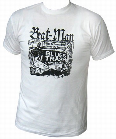 BEAT-MAN - BLUES TRASH - MEN-SHIRT - WEISS auf einer Regensburg Wunschliste / Geschenkidee